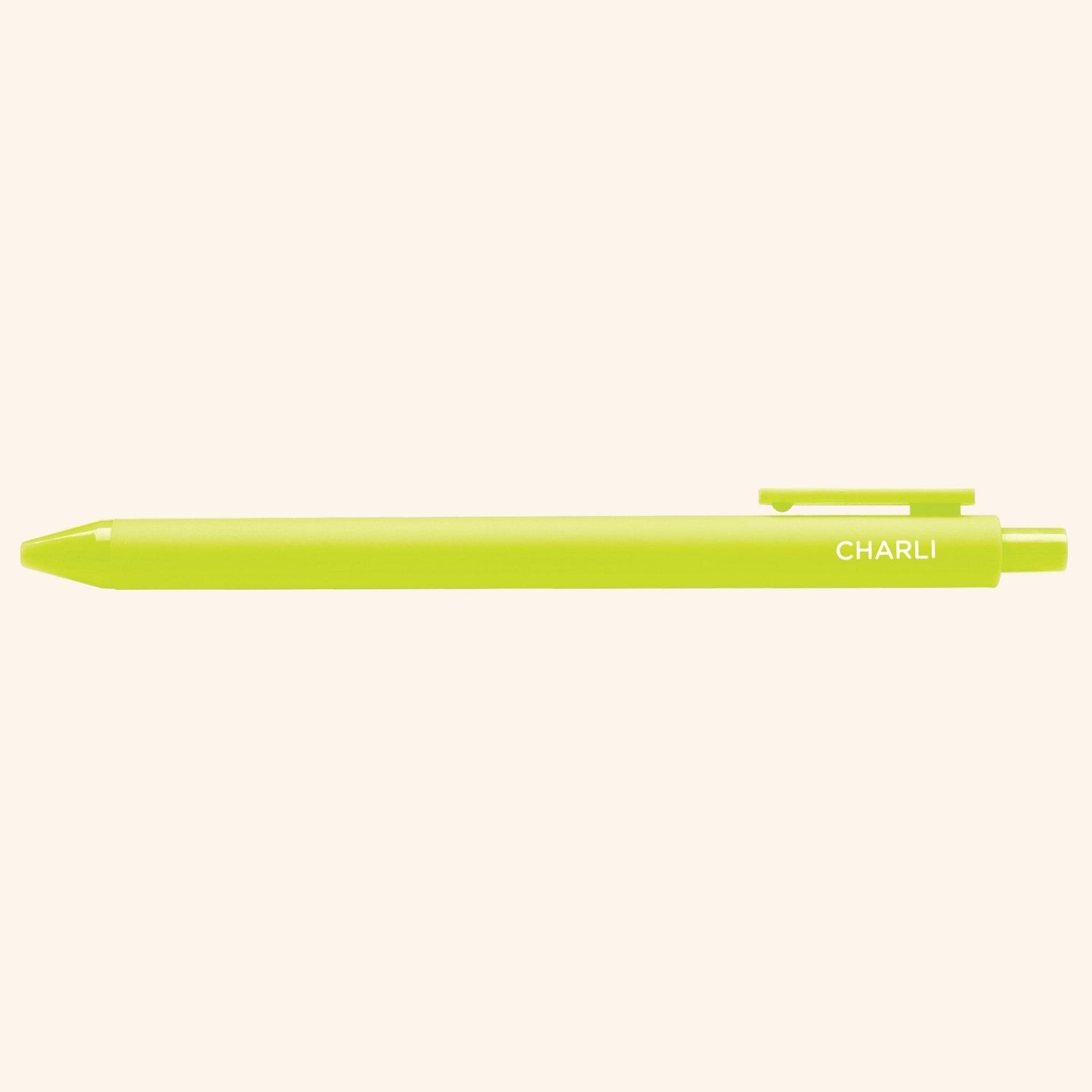 Lime green pen with &