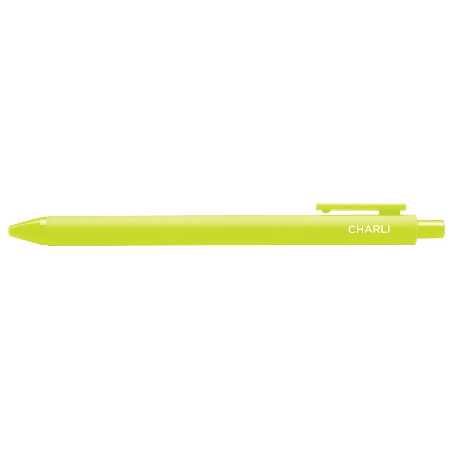 Lime green pen with &