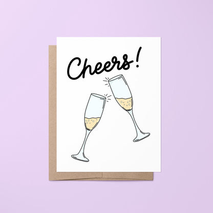 Cheers champagne card - MangoIllustrated - Greeting Cards