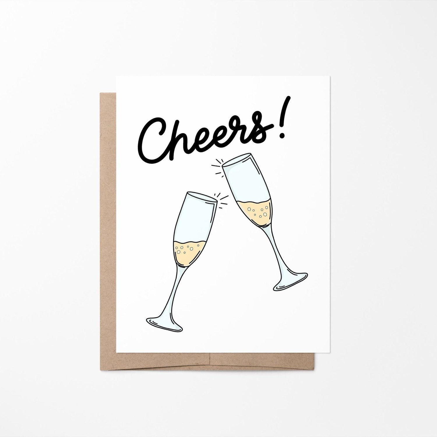Cheers champagne card - MangoIllustrated - Greeting Cards
