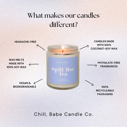 Spill The Tea Candle | Black Tea + Lemon + Lavender + Musk about