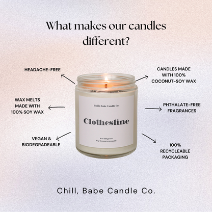 Clothesline Candle | Cotton +Iris about