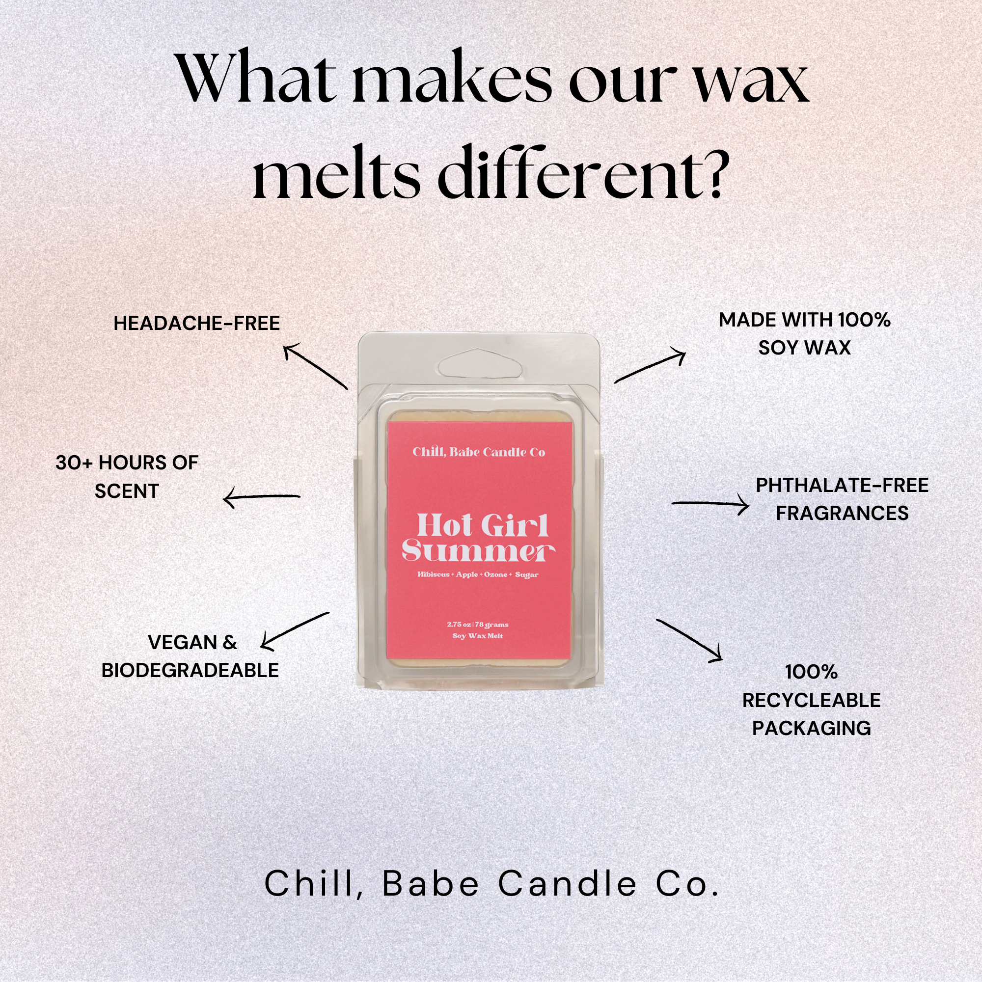 About Hot Girl Summer Wax Melt | Hibiscus + Apple + Ozone +Sugar