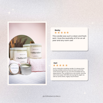 Clothesline Candle | Cotton +Iris reviews