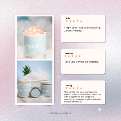 Spa Day Candle | White Tea + Citrus + Jasmine reviews