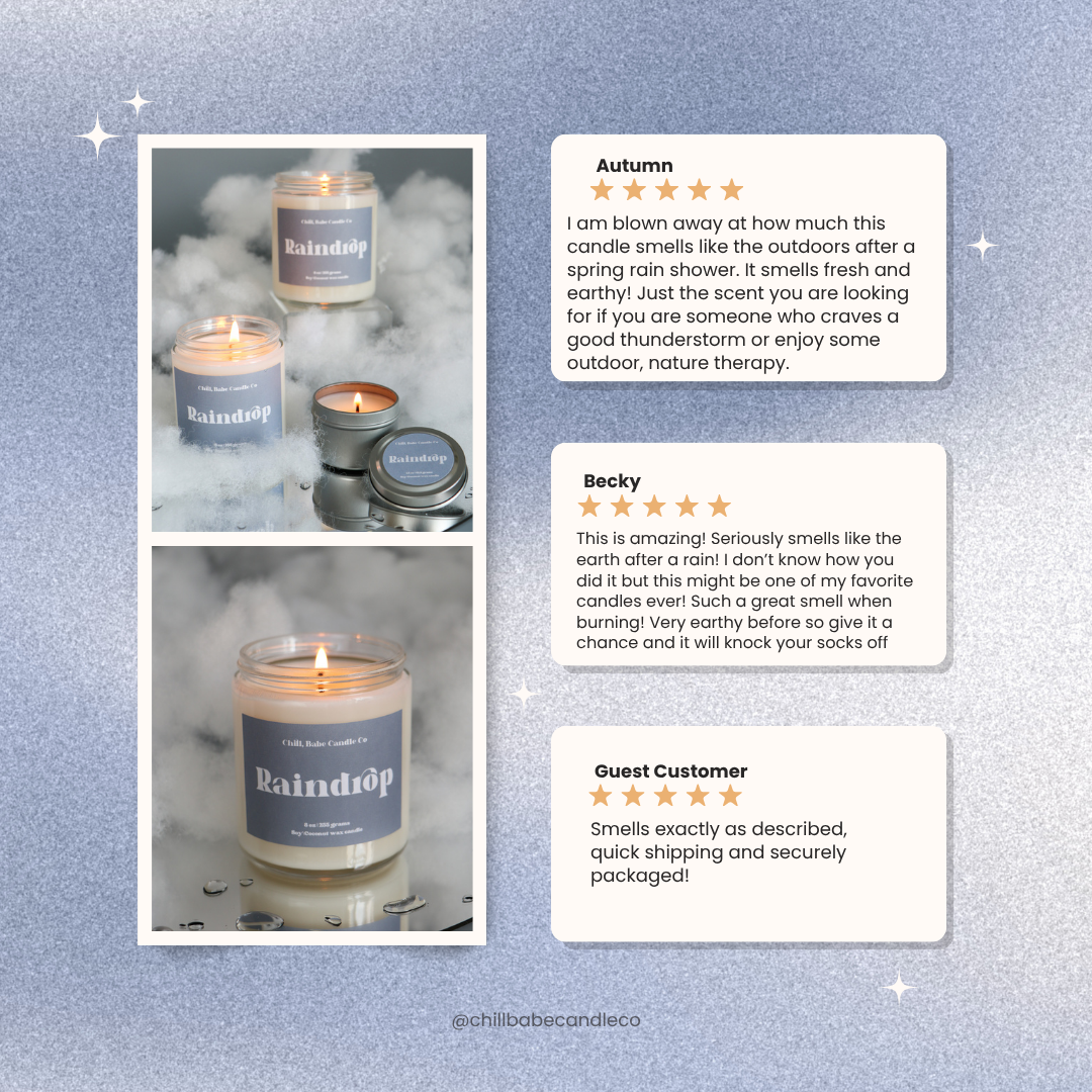 Raindrop Candle | Ozone + Earth + Moss reviews
