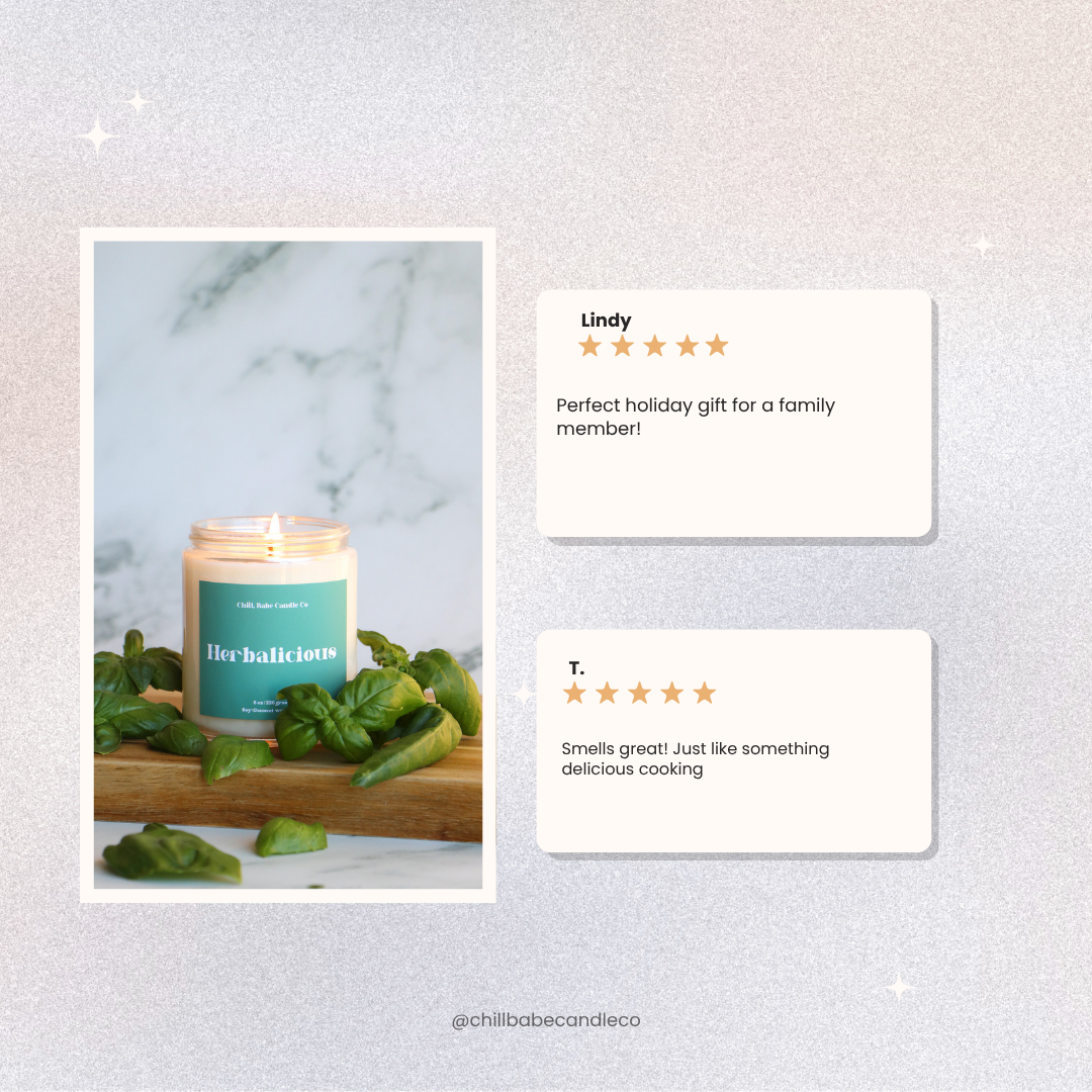 Herbalicious Candle | Oregano + Basil + Thyme reviews