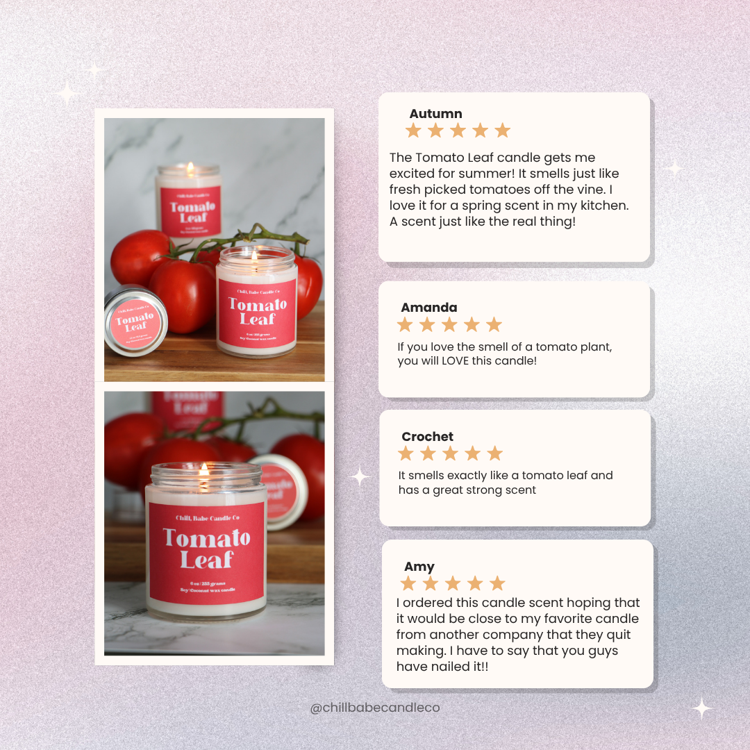 Tomato Leaf Candle | Tomato + Basil + Green Leaves reviews