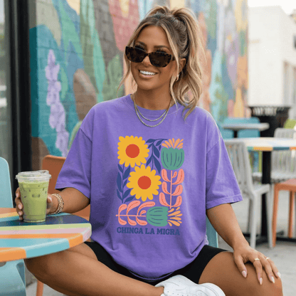 Chinga La Migra Floral T-Shirt | Anti-ICE Protest Shirt
