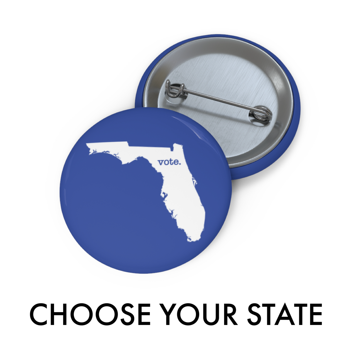 Your State Vote Democrat Pin Back Button - Resistance Nation