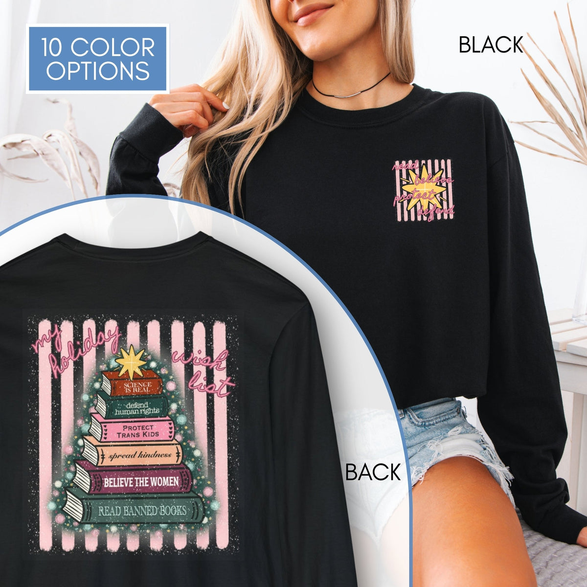 christmas-book-tree-unisex-long-sleeve-tee-holiday-activism-shirt-literary-activist-top-reader-gift-comfort-colors-black