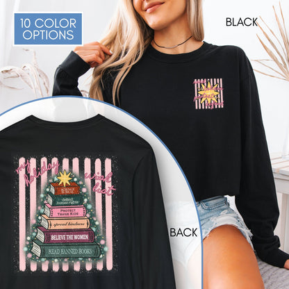 christmas-book-tree-unisex-long-sleeve-tee-holiday-activism-shirt-literary-activist-top-reader-gift-comfort-colors-black