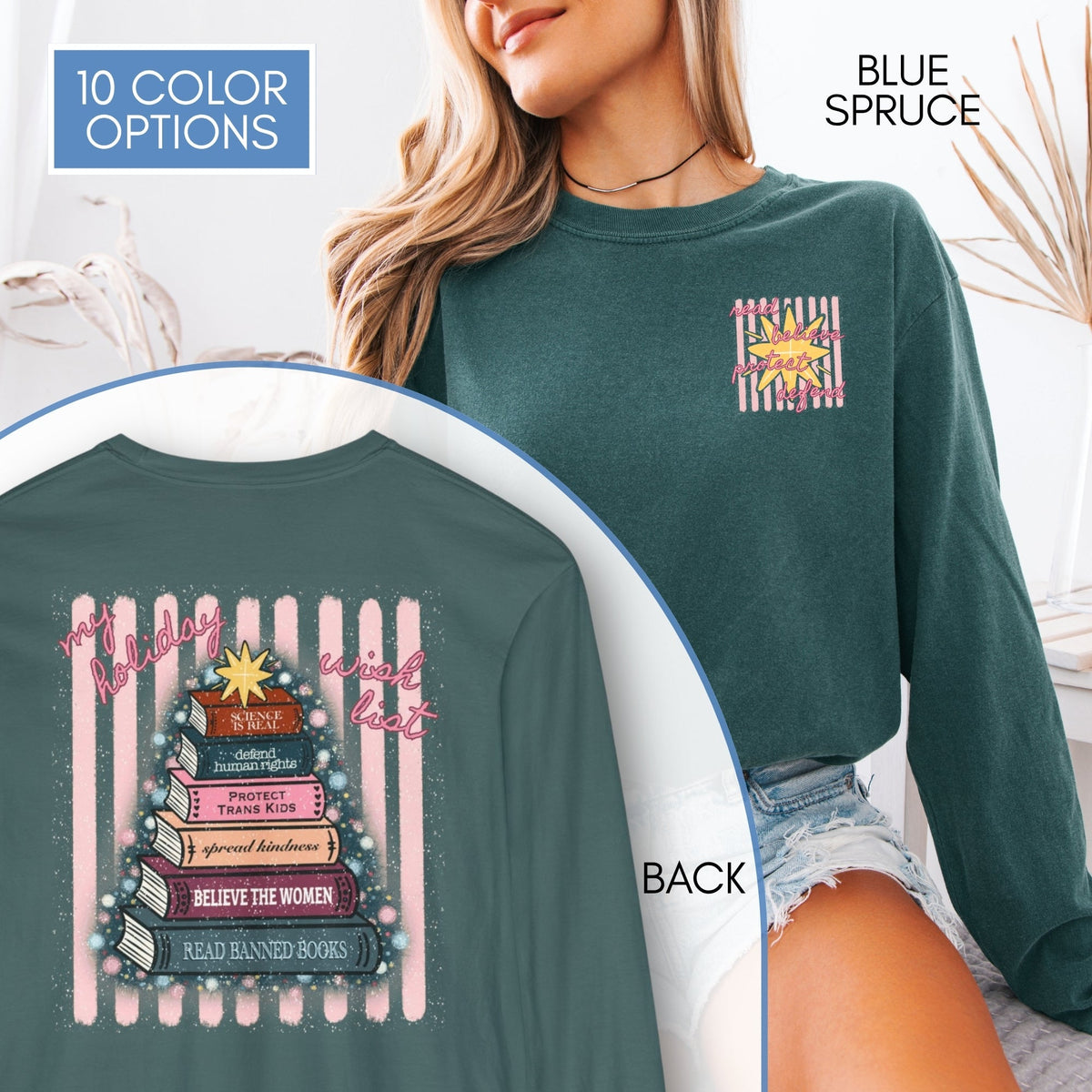 christmas-book-tree-unisex-long-sleeve-tee-holiday-activism-shirt-literary-activist-top-reader-gift-comfort-colors-blue-spruce