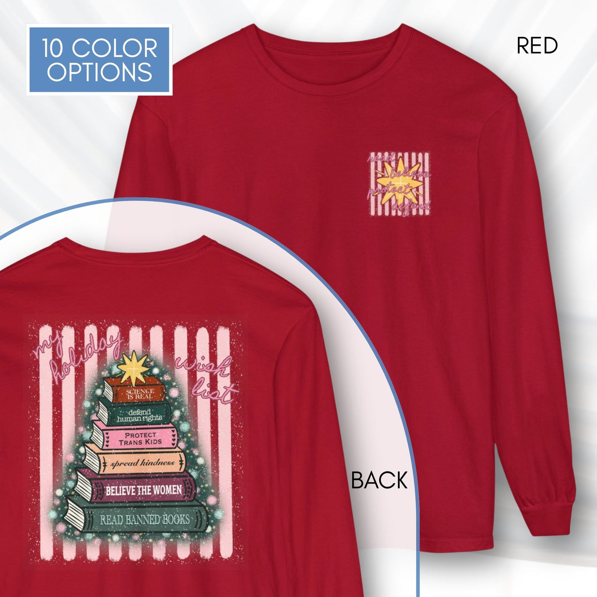 christmas-book-tree-unisex-long-sleeve-tee-holiday-activism-shirt-literary-activist-top-reader-gift-comfort-colors-red