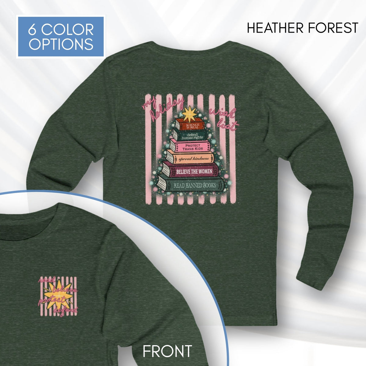 christmas-book-tree-unisex-long-sleeve-tee-holiday-activism-shirt-literary-activist-top-reader-gift-heather-forest