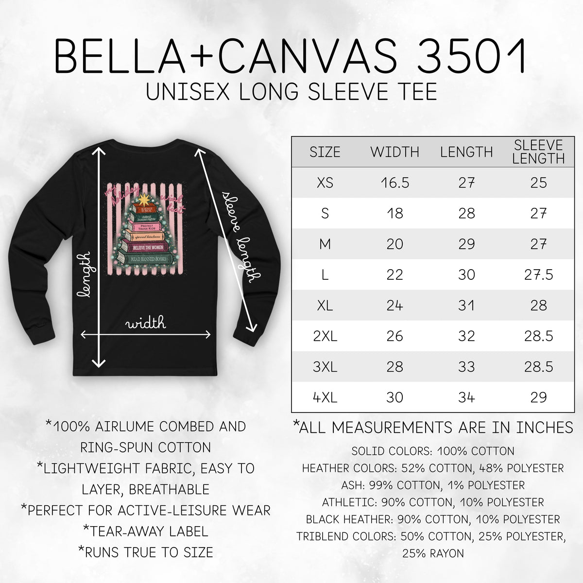 christmas-book-tree-unisex-long-sleeve-tee-holiday-activism-shirt-literary-activist-top-reader-gift-size-chart