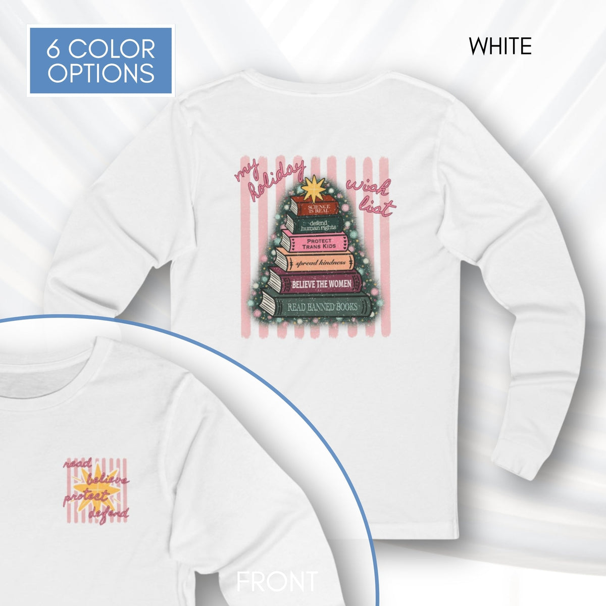 christmas-book-tree-unisex-long-sleeve-tee-holiday-activism-shirt-literary-activist-top-reader-gift-white