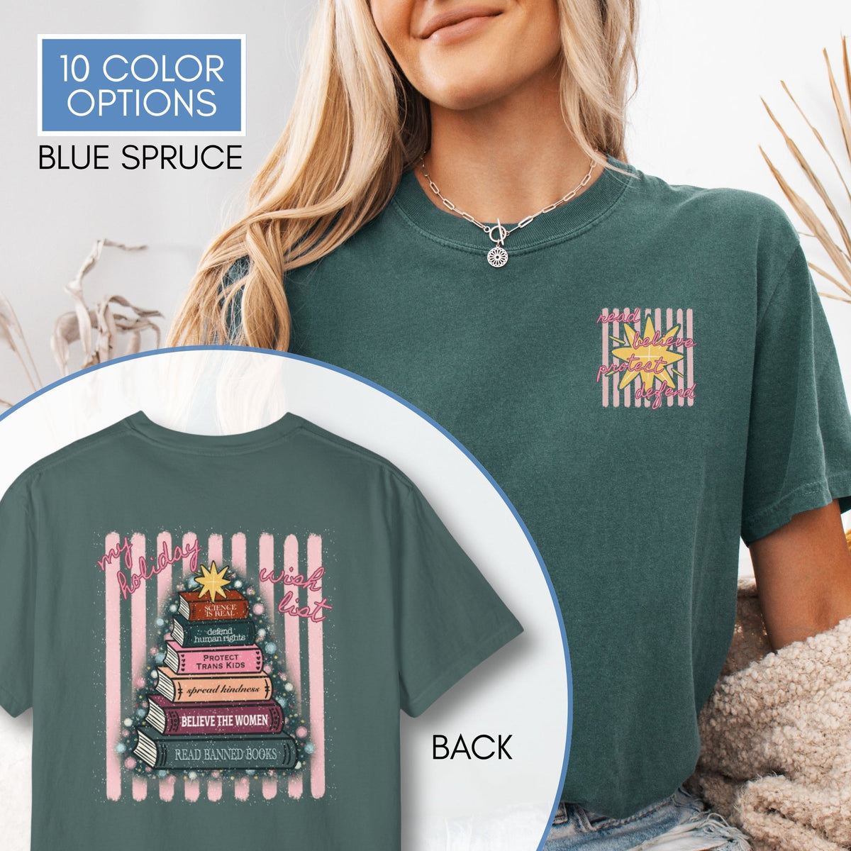 christmas-book-tree-unisex-tee-holiday-activism-tshirt-literary-activist-top-reader-gift-bibliophile-comfort-colors-blue-spruce-1