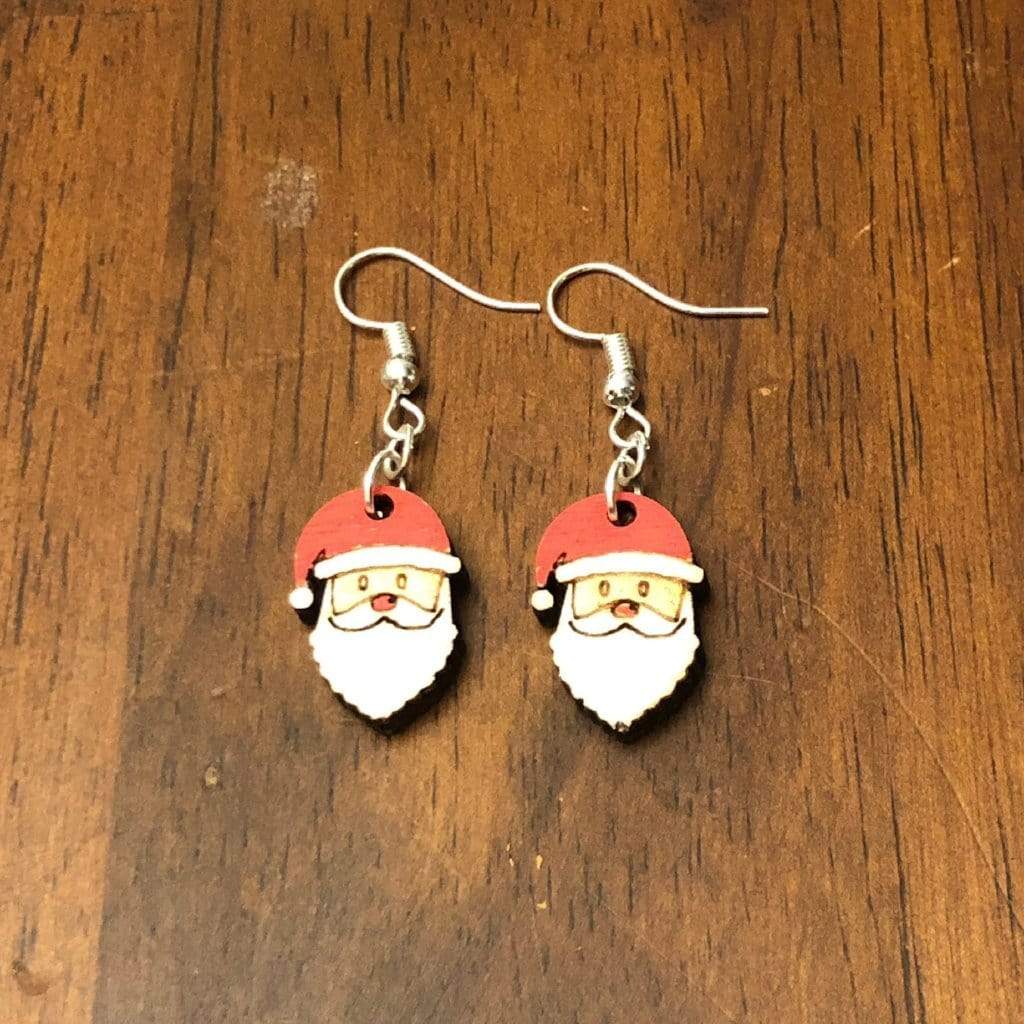 Christmas Santa Wooden Dangle Earrings - Dangle - Cate&