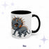 Chibi Chupacabra coffee mug in 11 oz, black-handled accent mug with spiny gray cryptid art