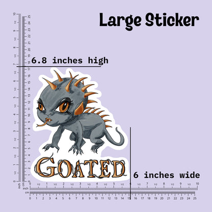 Large chupacabra sticker measured at 6.8 inches high and 6 inches wide