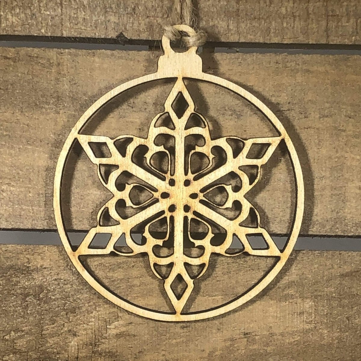 Circle Snowflakes Wooden Ornaments - - Cate&