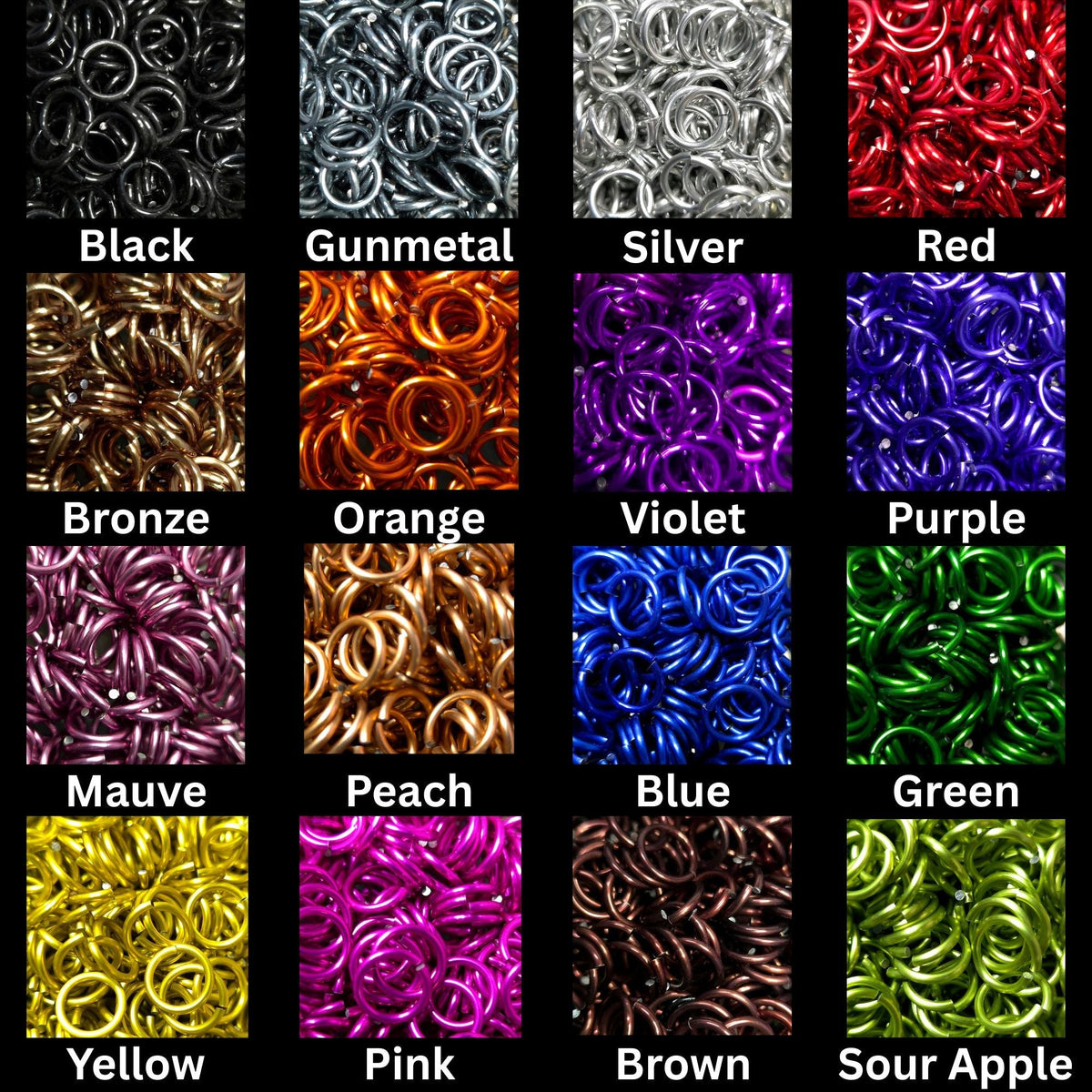 Half Persian Lariat Necklace - Anodized Aluminum Chainmaille Day Collar