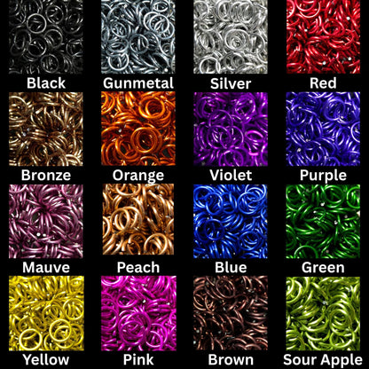 Half Persian Lariat Necklace - Anodized Aluminum Chainmaille Day Collar