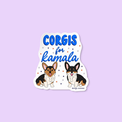 Corgis for Kamala sticker - MangoIllustrated - Sticker