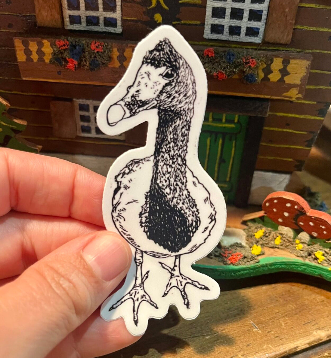 Magpie Goose Sticker - weatherproof adhesive, UV protective laminate