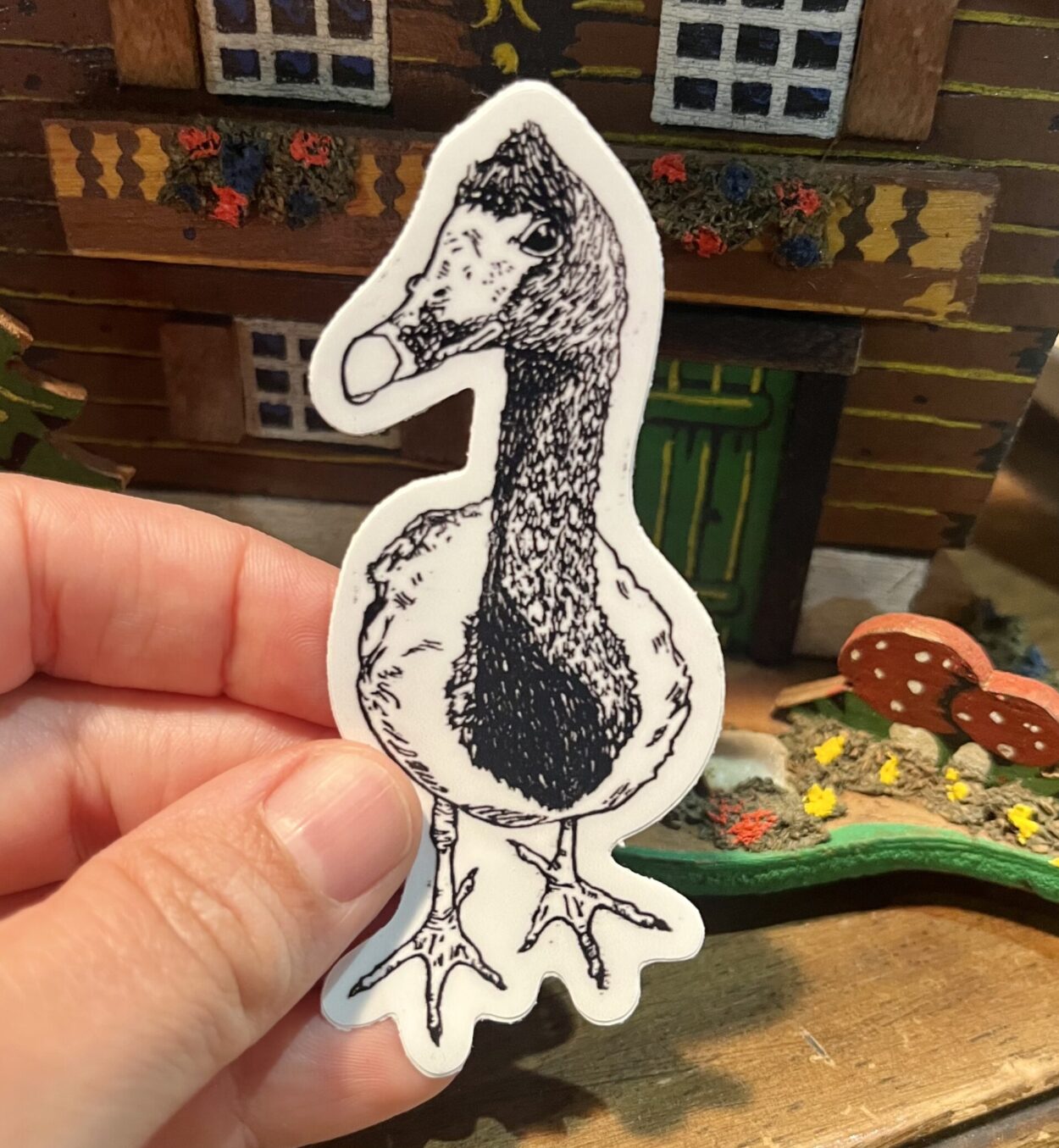 Magpie Goose Sticker - weatherproof adhesive, UV protective laminate