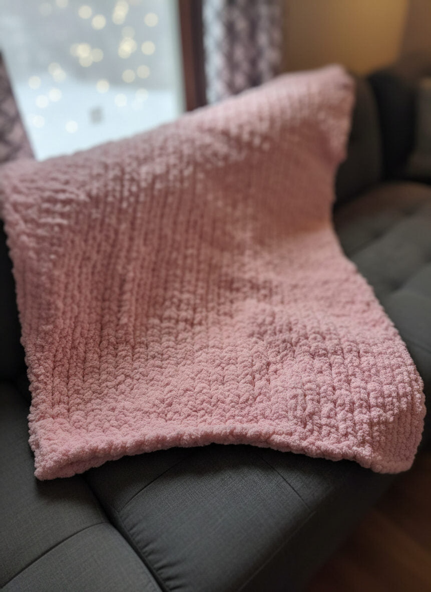 Pink Chunky Blanket (40x60in)