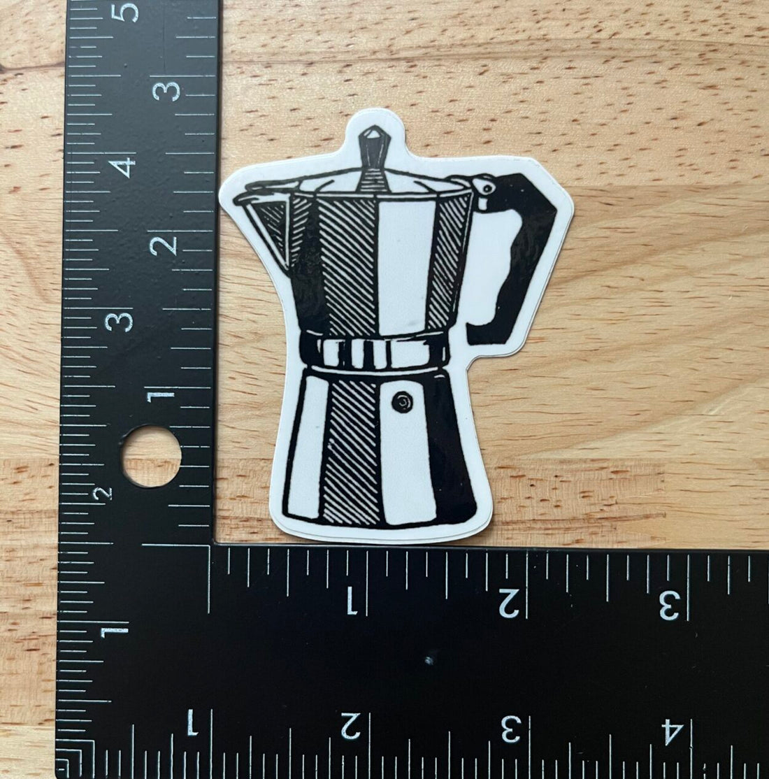 Moka Pot Sticker - weatherproof adhesive, UV protective laminate