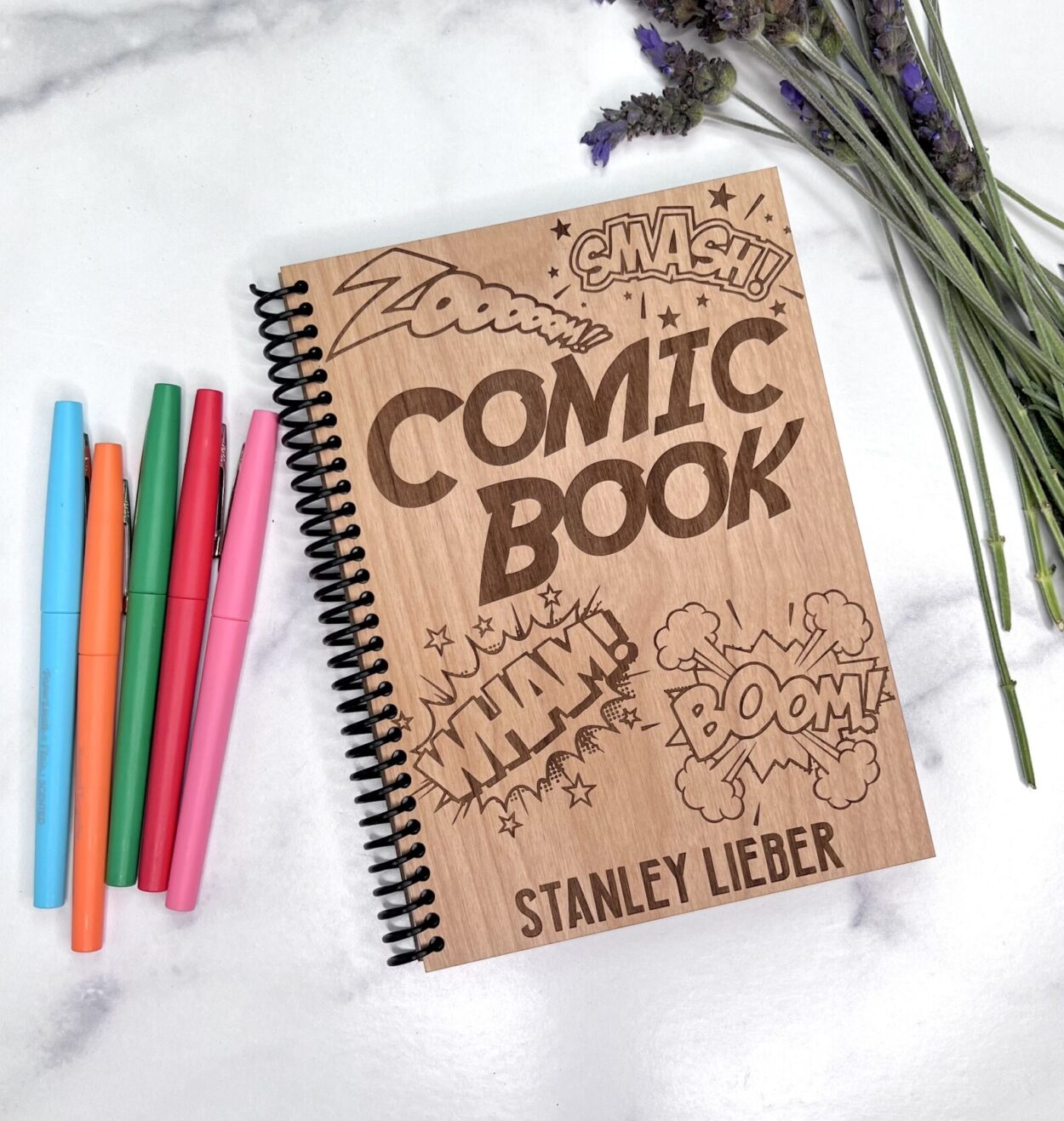 Personalized Comic Book - Laser Engraved Wood