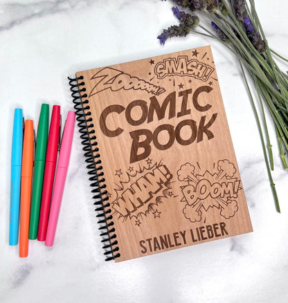 Personalized Comic Book - Laser Engraved Wood