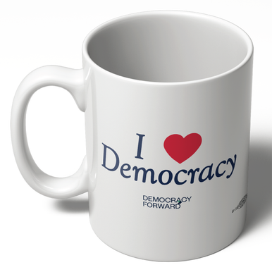 Democracy Forward - I Heart Democracy - 11oz. Ceramic Coffee Mug