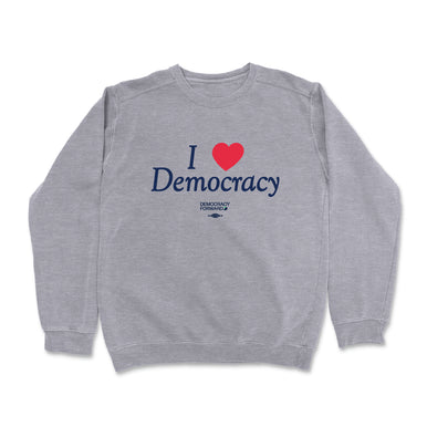 Democracy Forward - I Heart Democracy - Crewneck Sweatshirt - Grey