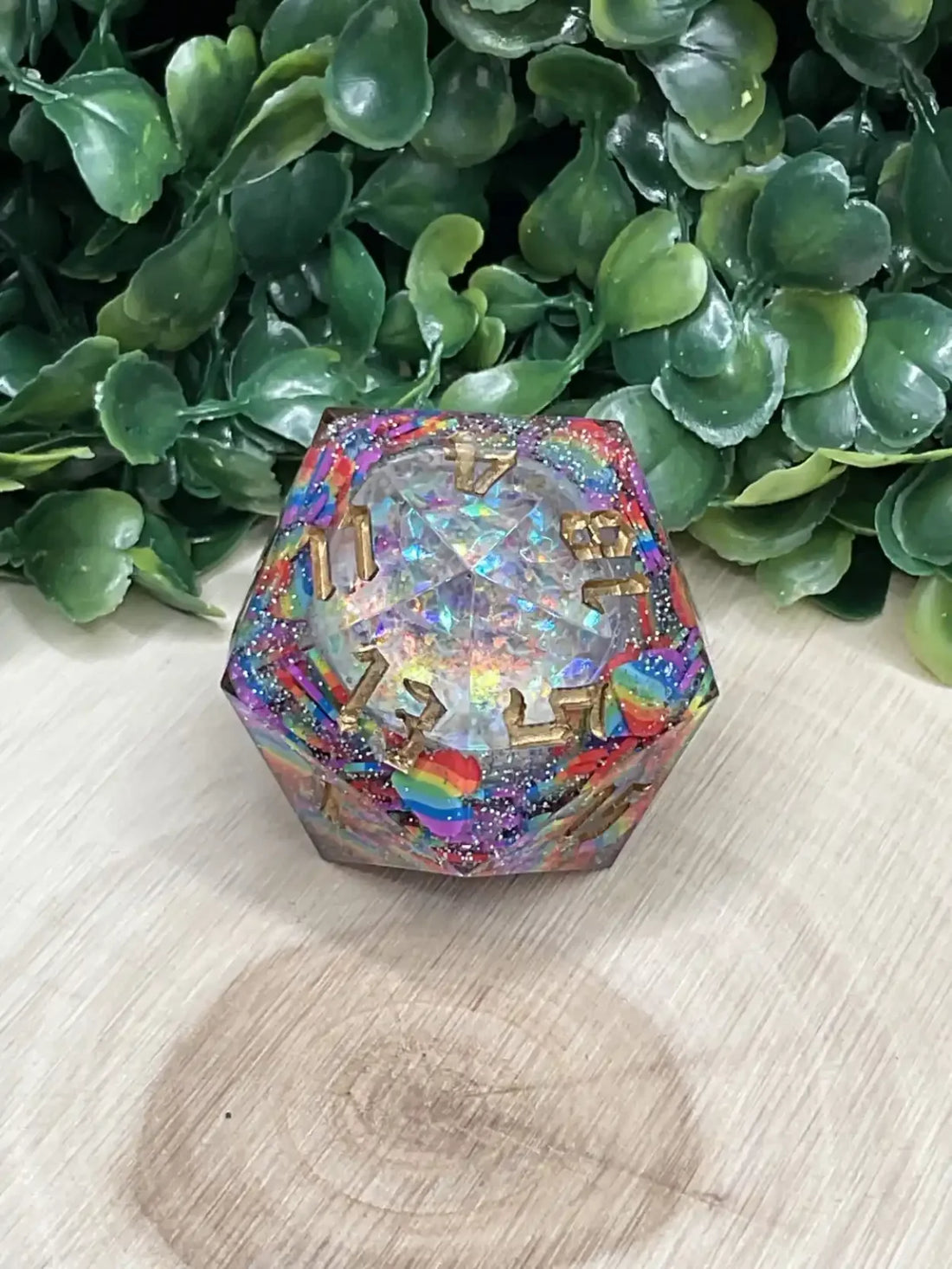 Handmade Resin 35mm D20-Pride by Timberforged