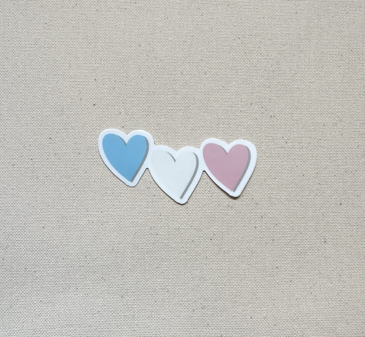 Transgender Subtle Pride Hearts Sticker (Matte)
