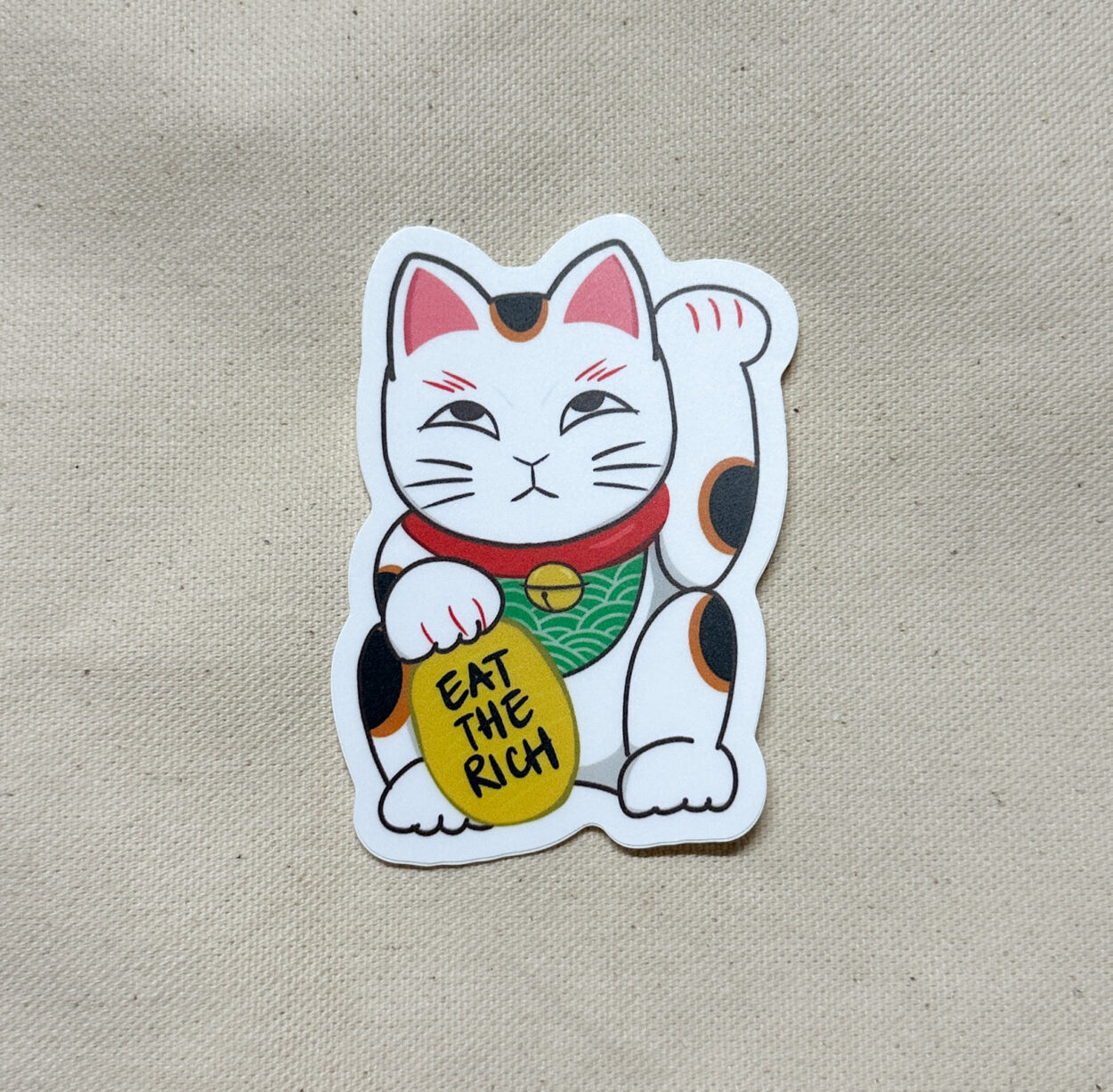 Eat the Rich Lucky Cat ??? Sticker (Matte)
