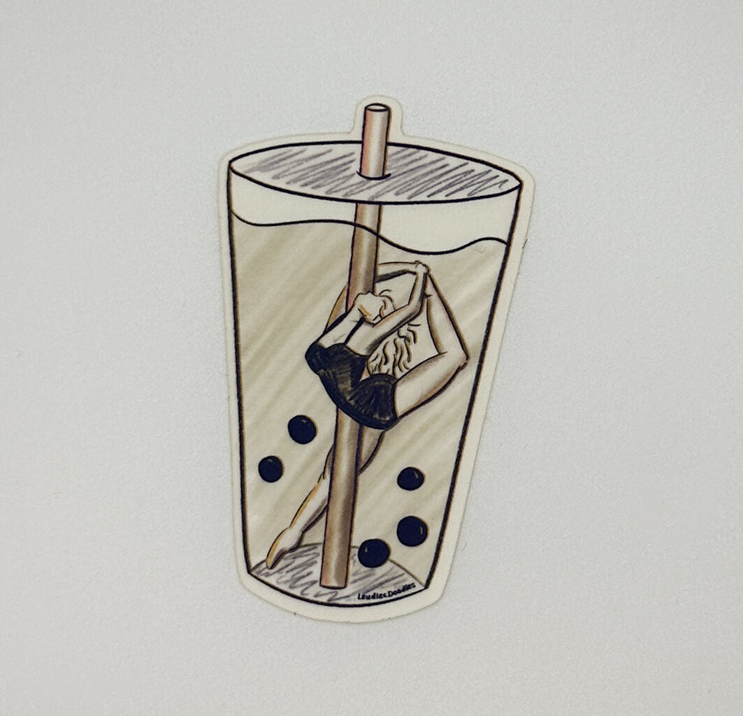 Boba Pearl Dancer Sticker (Matte Translucent)
