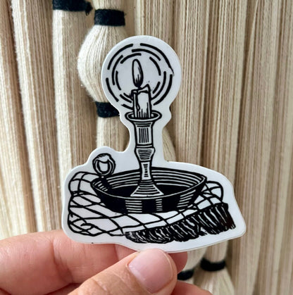 Candlestick Sticker - weatherproof adhesive, UV protective laminate