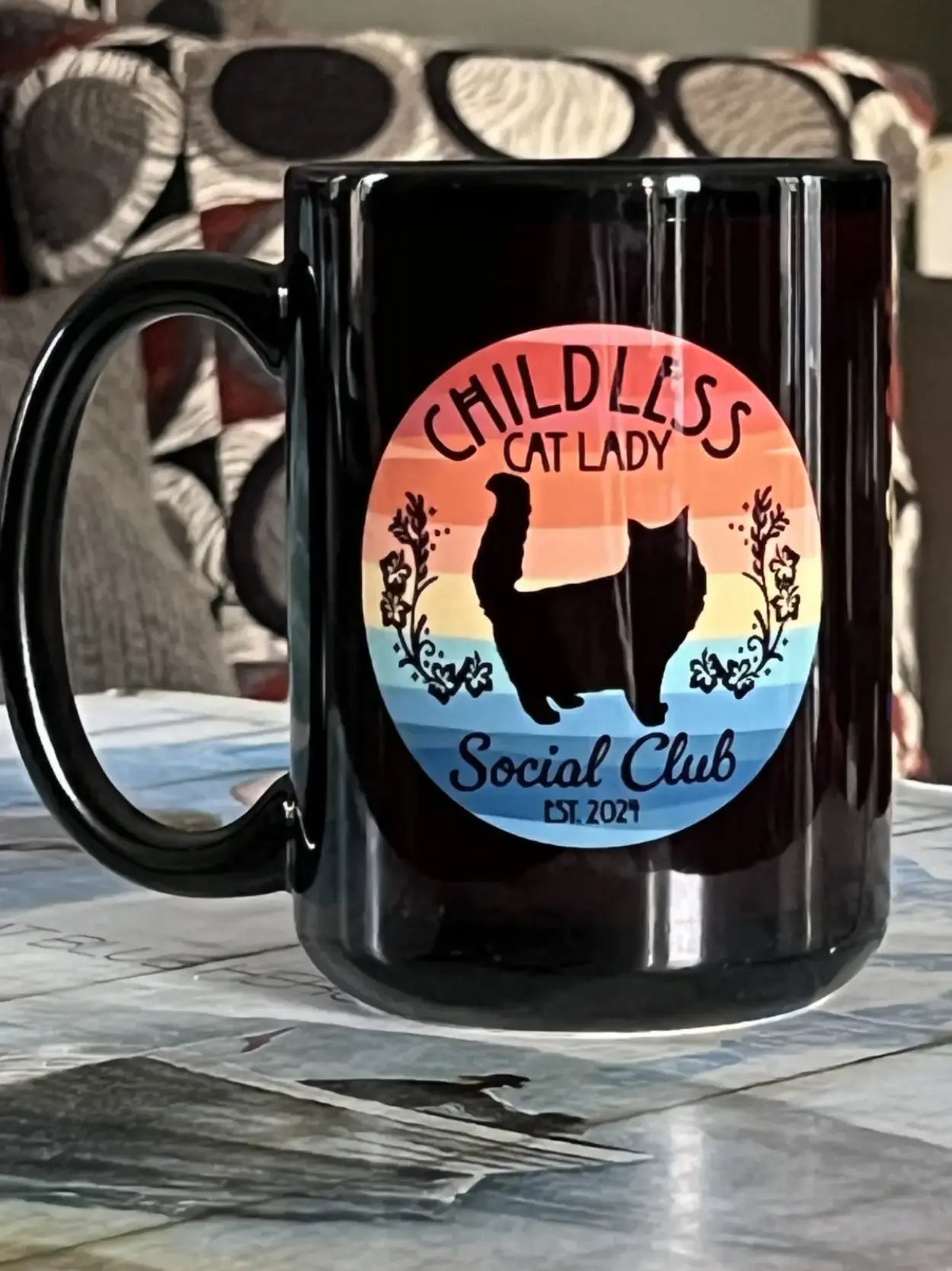 Childless Cat Lady Social Club - 15oz Beveled Ceramic Coffee Mug