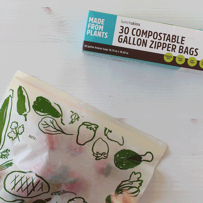 Zip-Top Compostable Freezer-Safe Gallon Storage Bags