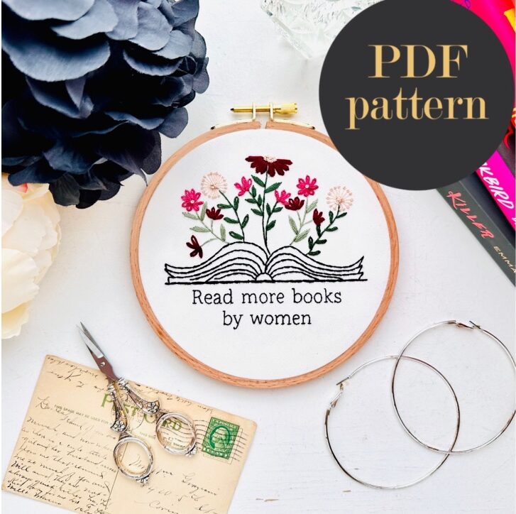 Read more books (7 patterns) / Embroidery PDF Pattern Download 6 inch