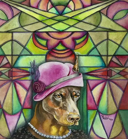 Art Deco Doberman - "Dolores"