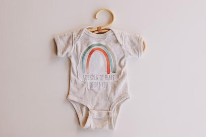 Watercolor Applique Organic Cotton Baby Onesie