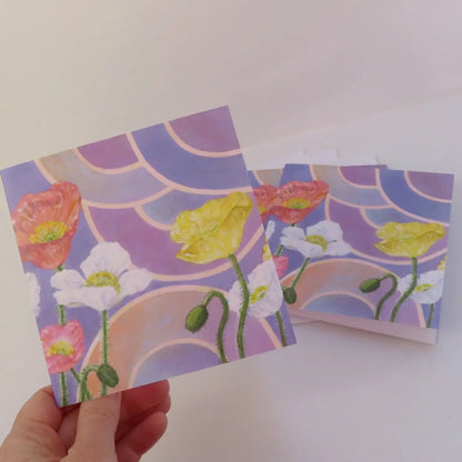 Poppies Stationery Cards - 3 pack