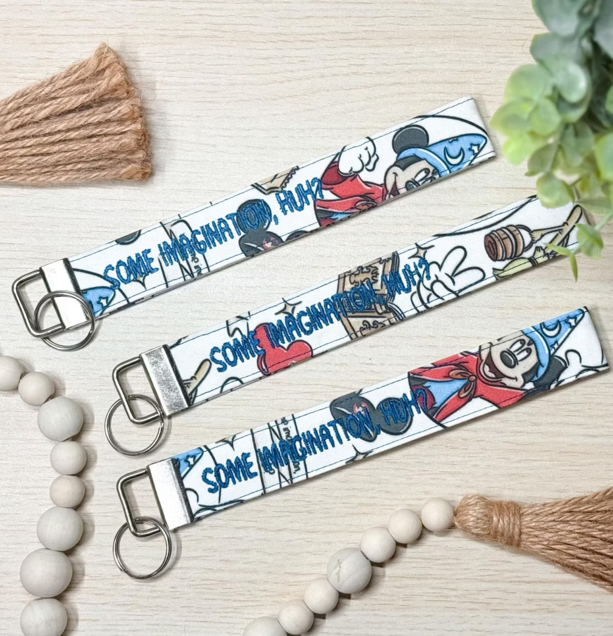 Fantasmic Embroidered Wristlet | Handmade Disney Sorcerer-Inspired Keychain