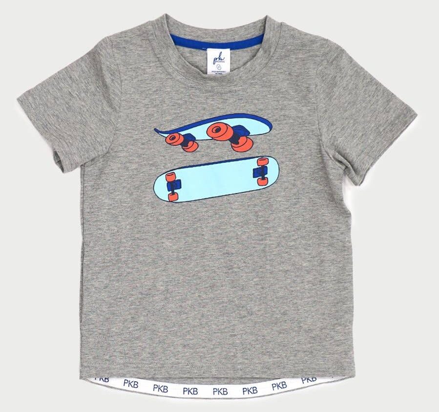 Light Heather Grey Skateboard Tag Tee